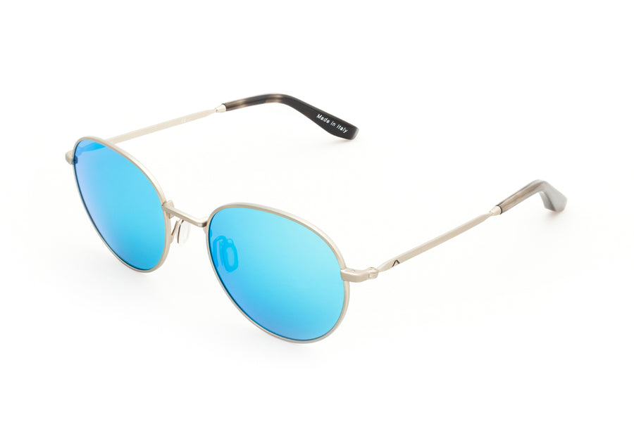 Adamant Metal Sunglasses Polarized Blu Mirror Lenses Three quarters 